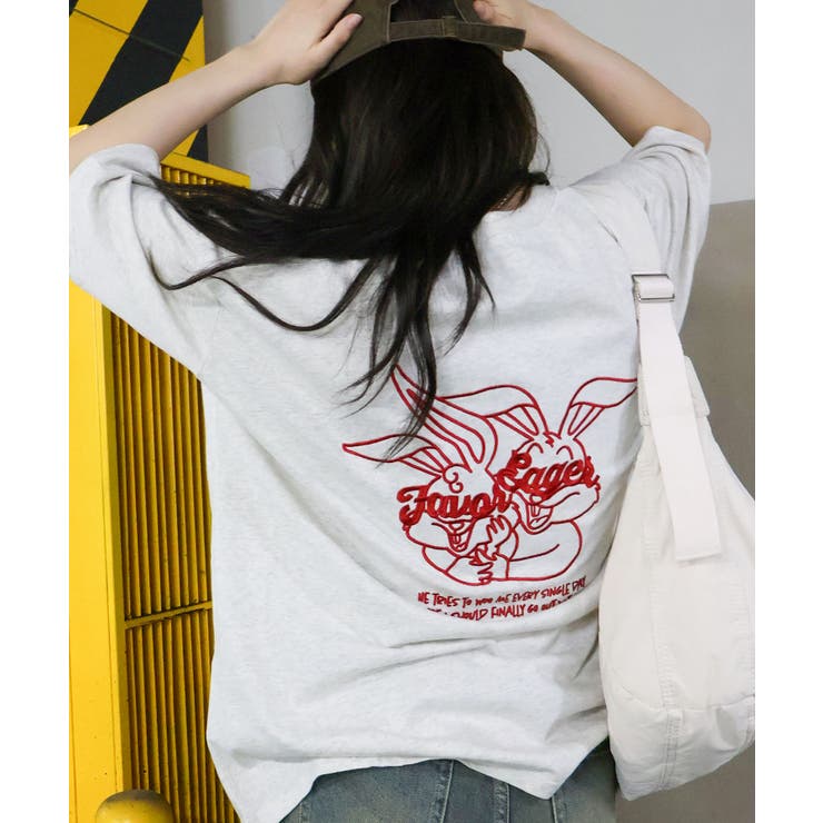 ハグうさぎ刺繍BIG Tシャツ | SpRay | 詳細画像24 