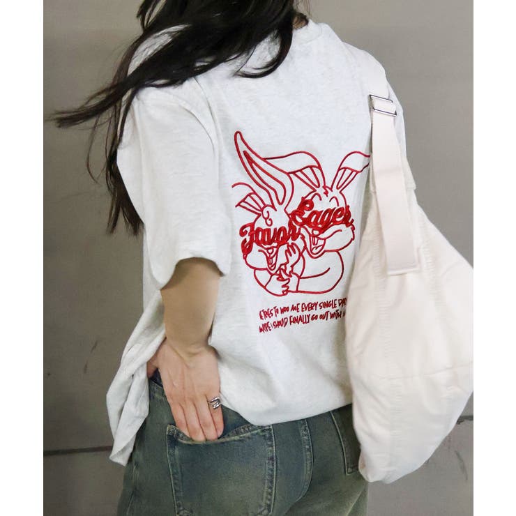 ハグうさぎ刺繍BIG Tシャツ | SpRay | 詳細画像25 