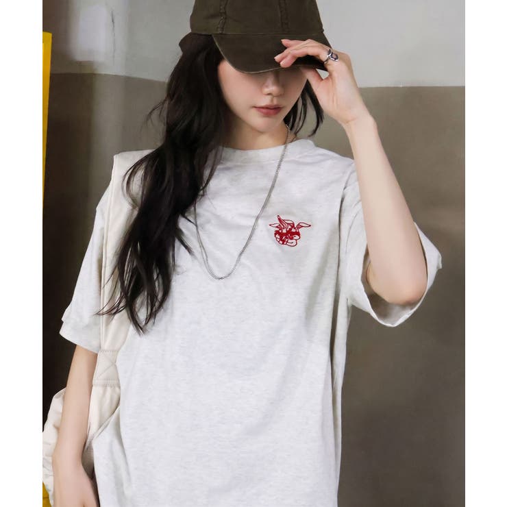 ハグうさぎ刺繍BIG Tシャツ | SpRay | 詳細画像27 