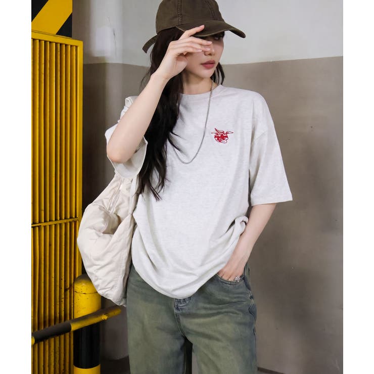 ハグうさぎ刺繍BIG Tシャツ | SpRay | 詳細画像30 