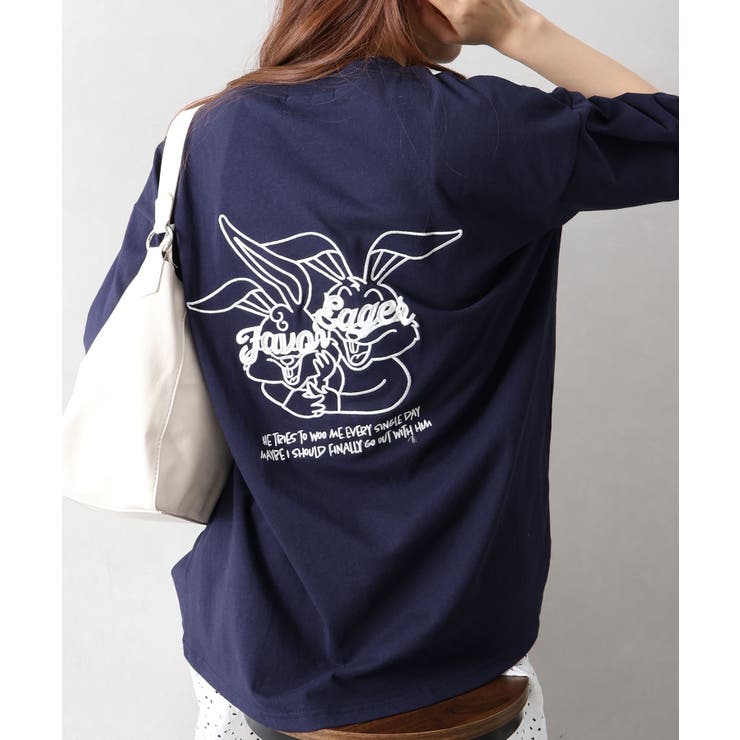 ハグうさぎ刺繍BIG Tシャツ | SpRay | 詳細画像3 