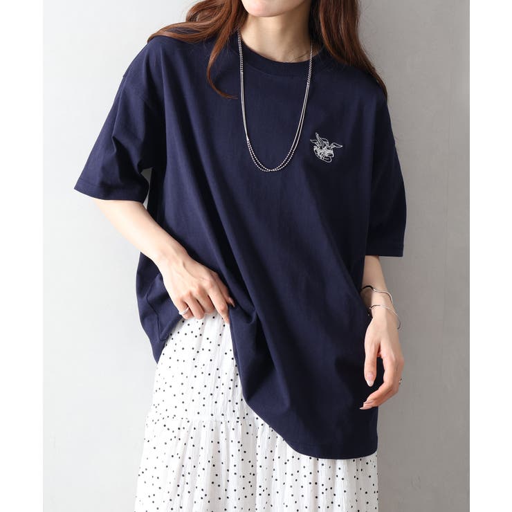 ハグうさぎ刺繍BIG Tシャツ | SpRay | 詳細画像5 