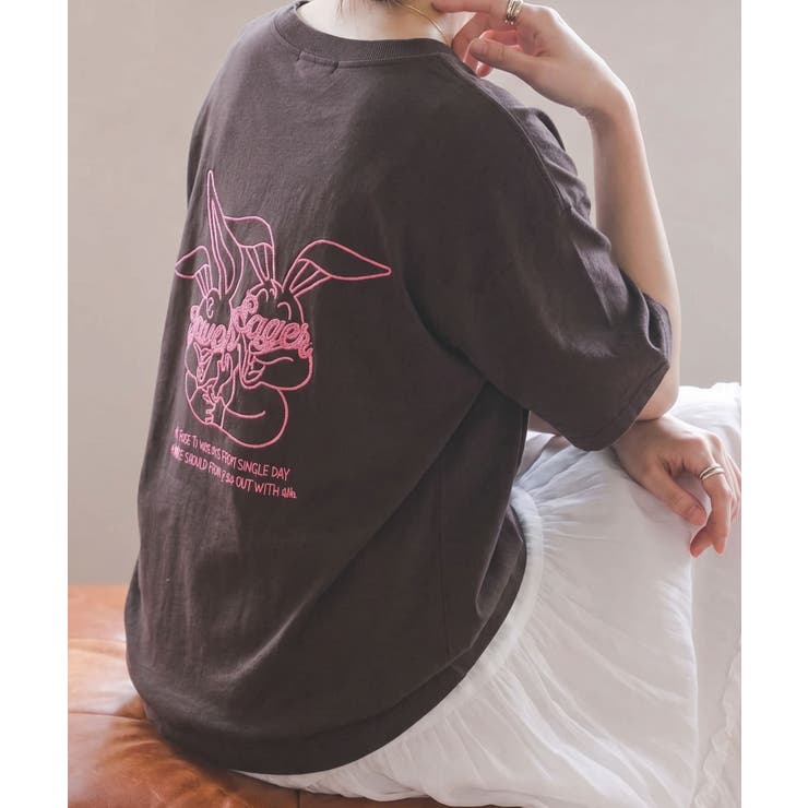 ハグうさぎ刺繍BIG Tシャツ | SpRay | 詳細画像6 