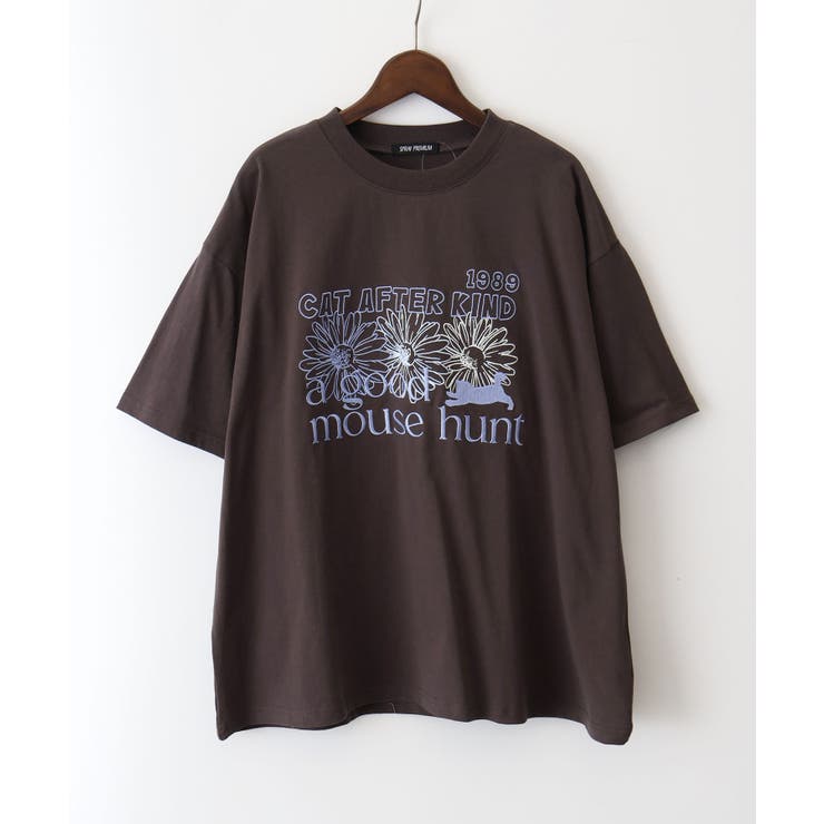 スミクロ | FLOWER×CAT BIG Tシャツ | SpRay
