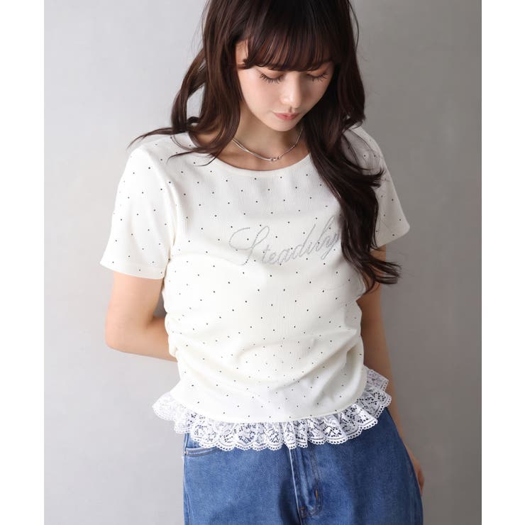 ドット裾レース Tシャツ | SpRay | 詳細画像16 