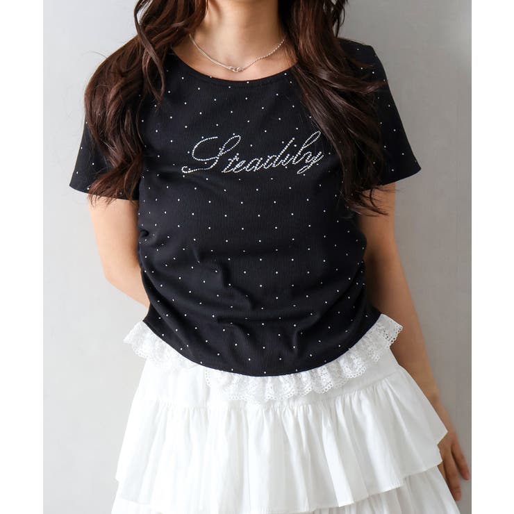 ドット裾レース Tシャツ | SpRay | 詳細画像2 