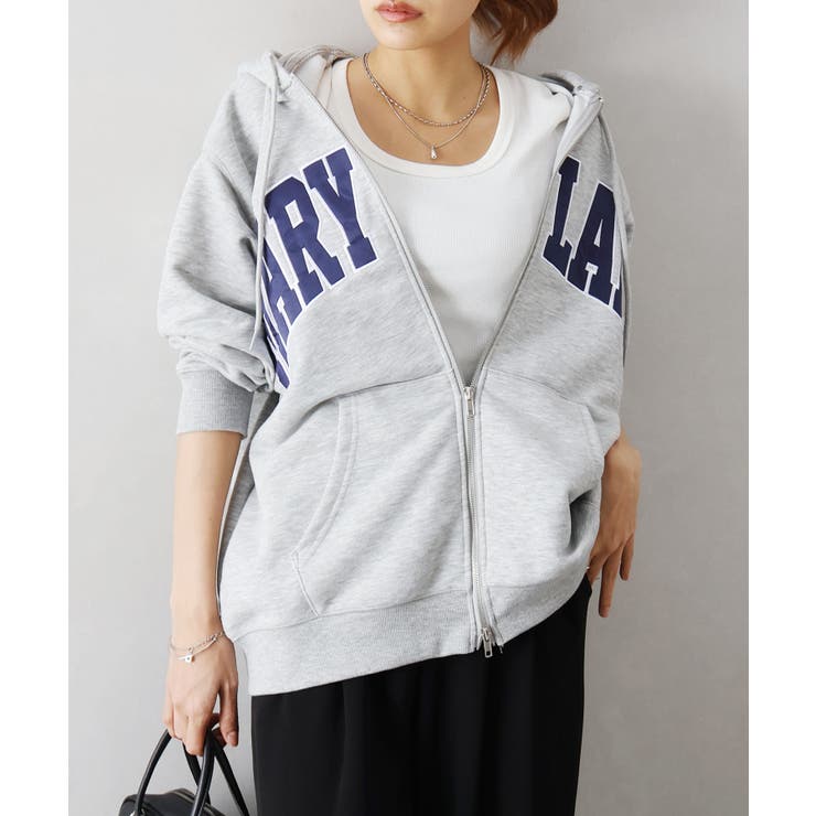 貼付ロゴWZIPパーカー | SpRay | 詳細画像9 