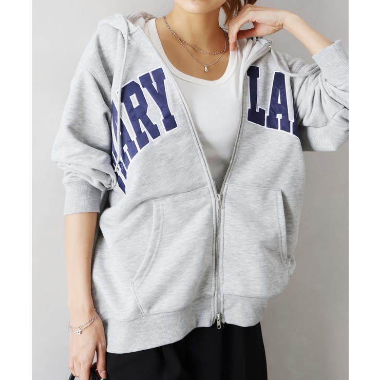 貼付ロゴWZIPパーカー | SpRay | 詳細画像10 