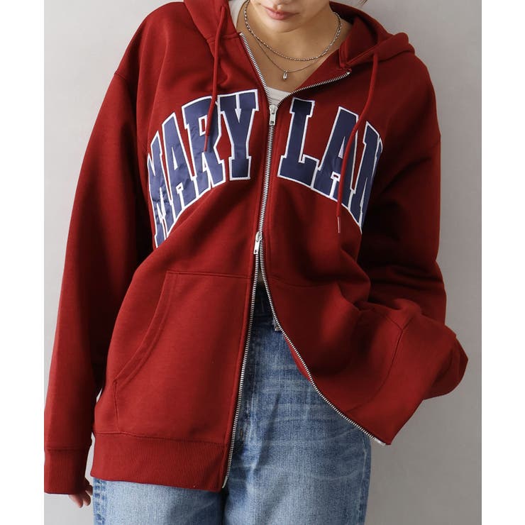 貼付ロゴWZIPパーカー | SpRay | 詳細画像15 