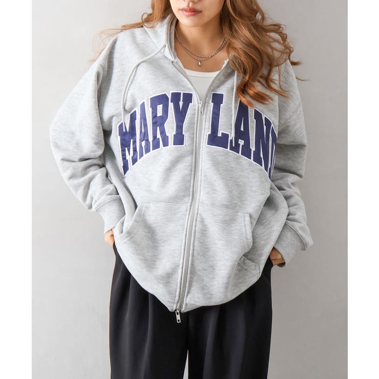 貼付ロゴWZIPパーカー | SpRay | 詳細画像2 