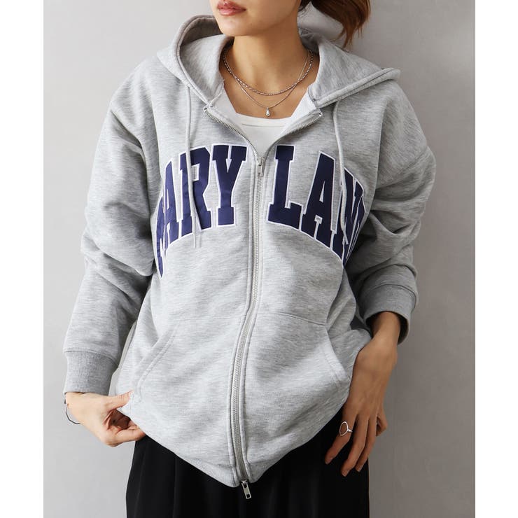 貼付ロゴWZIPパーカー | SpRay | 詳細画像3 