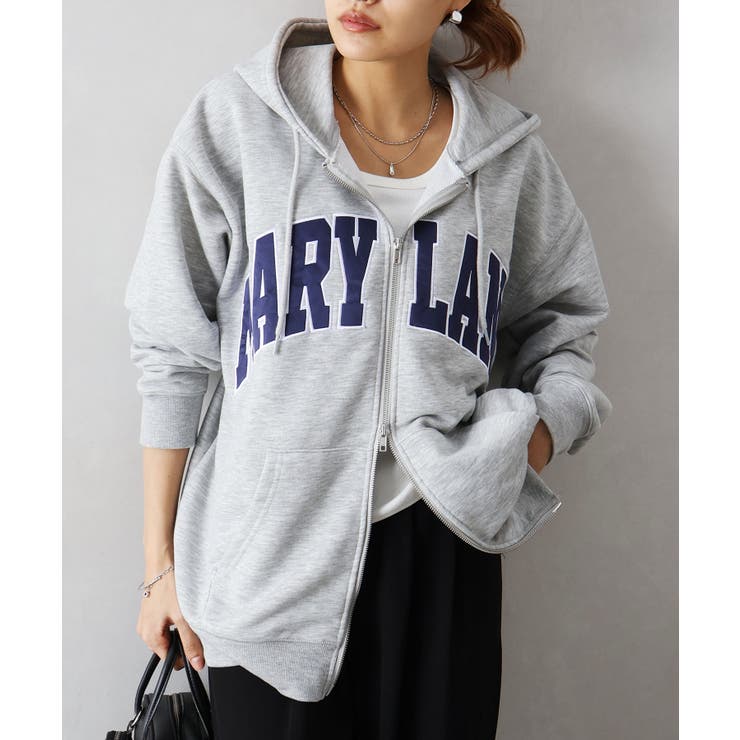 貼付ロゴWZIPパーカー | SpRay | 詳細画像5 