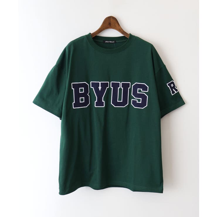 グリーン | 貼付ロゴＢＩＧＴシャツ | SpRay