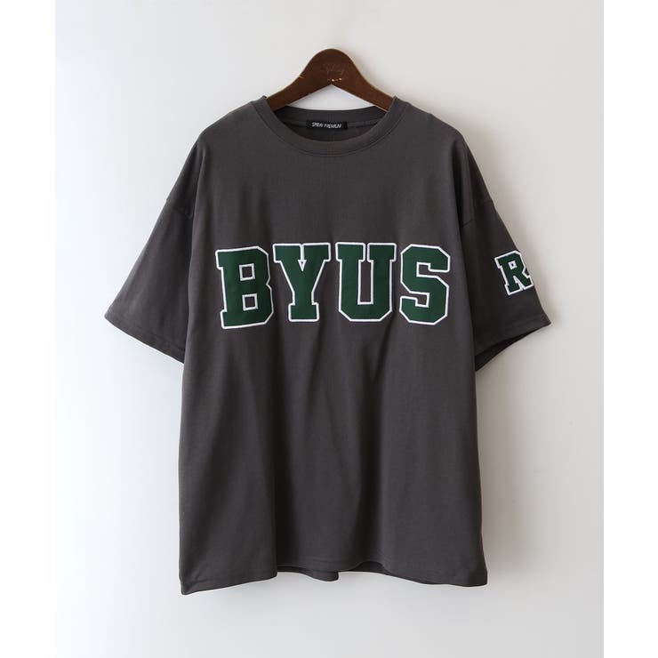 チャコールグレー | 貼付ロゴＢＩＧＴシャツ | SpRay