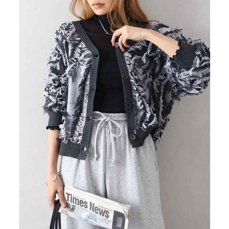 ウェーブフリンジカーディガン | SpRay | 詳細画像13 