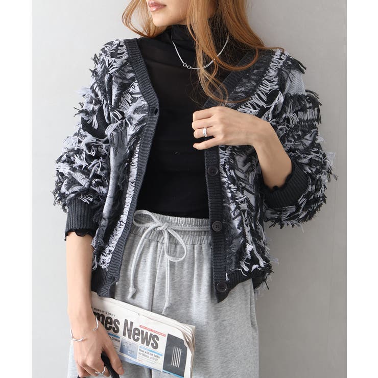 ウェーブフリンジカーディガン | SpRay | 詳細画像14 