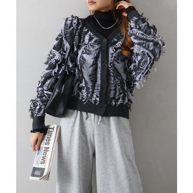 ウェーブフリンジカーディガン | SpRay | 詳細画像3 