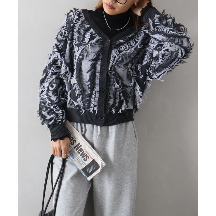 ウェーブフリンジカーディガン | SpRay | 詳細画像4 