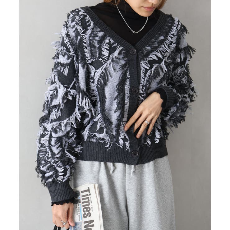 ウェーブフリンジカーディガン | SpRay | 詳細画像5 