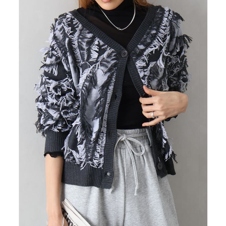 ウェーブフリンジカーディガン | SpRay | 詳細画像6 