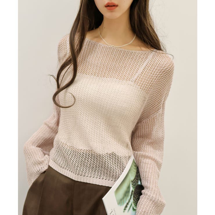 ラメ2WAYメッシュドロストプルオーバー | SpRay | 詳細画像18 