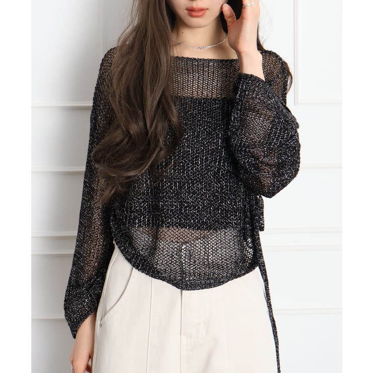 ラメ2WAYメッシュドロストプルオーバー | SpRay | 詳細画像3 