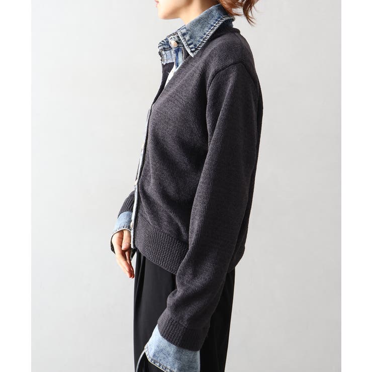 デニム切替レイヤードカーディガン | SpRay | 詳細画像11 