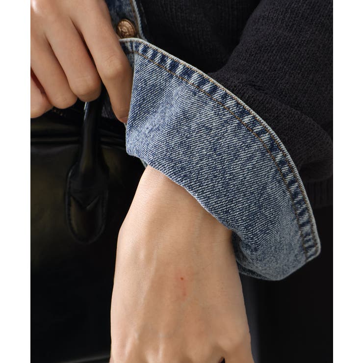 デニム切替レイヤードカーディガン | SpRay | 詳細画像15 