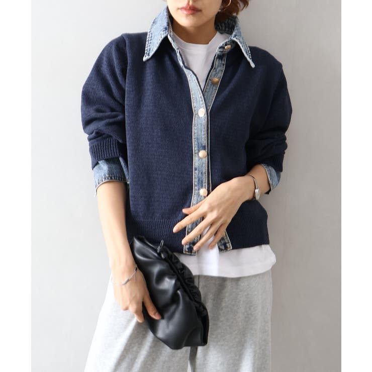 デニム切替レイヤードカーディガン | SpRay | 詳細画像39 