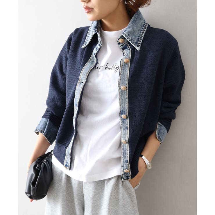 デニム切替レイヤードカーディガン | SpRay | 詳細画像40 