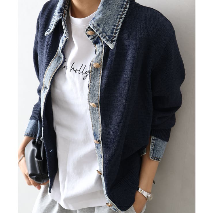 デニム切替レイヤードカーディガン | SpRay | 詳細画像41 