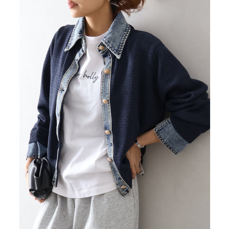 デニム切替レイヤードカーディガン | SpRay | 詳細画像43 