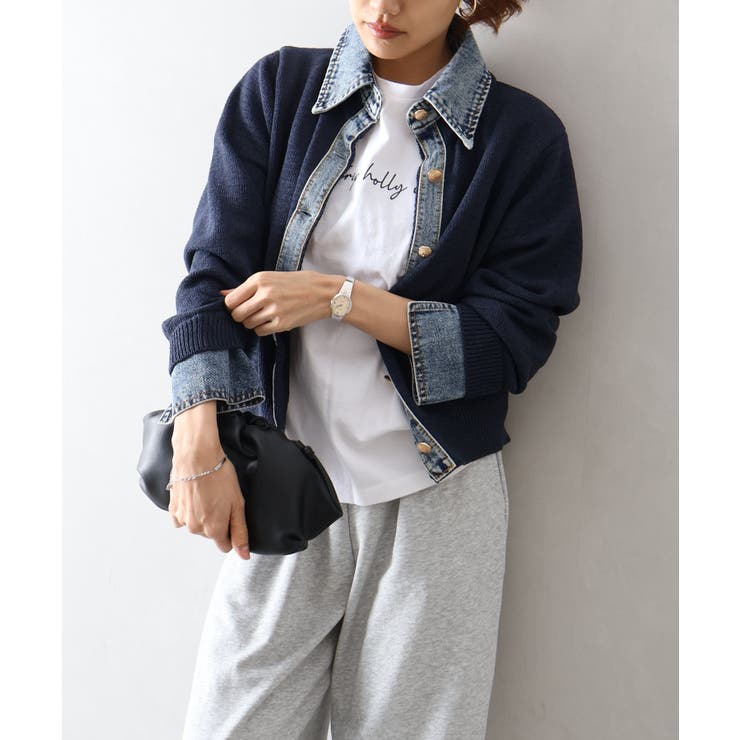 デニム切替レイヤードカーディガン | SpRay | 詳細画像44 