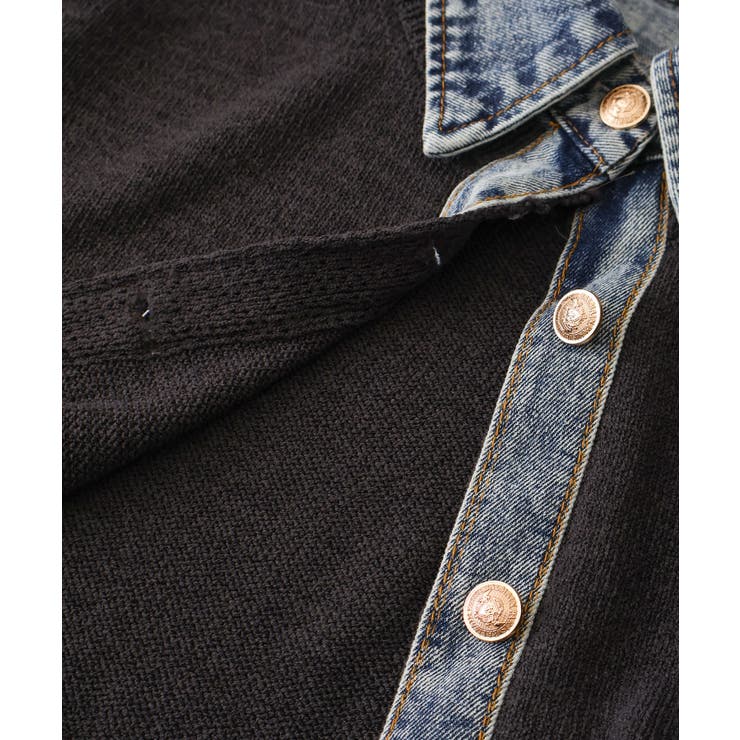 デニム切替レイヤードカーディガン | SpRay | 詳細画像61 