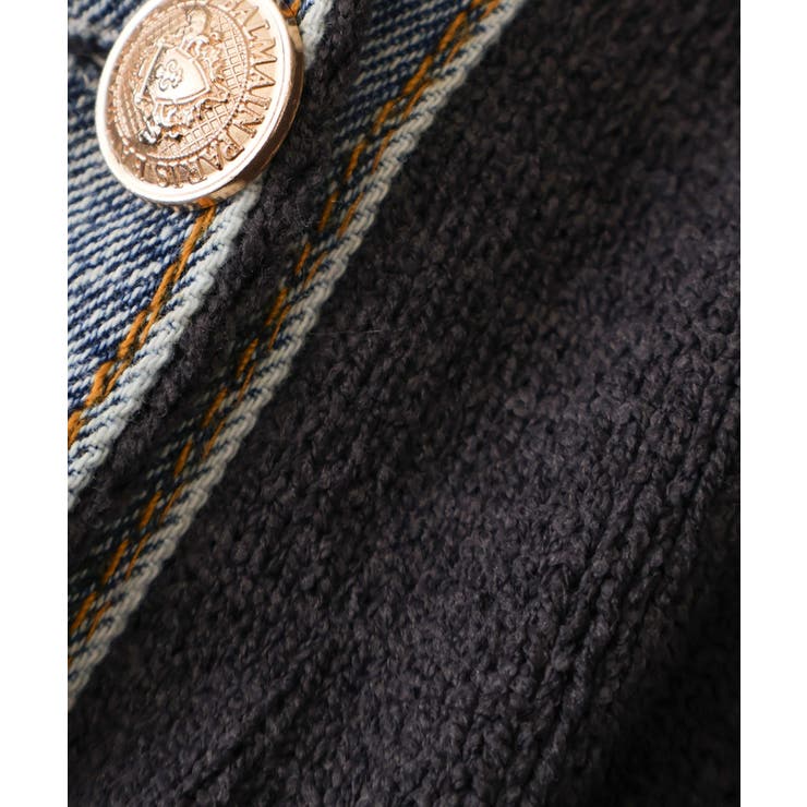 デニム切替レイヤードカーディガン | SpRay | 詳細画像62 