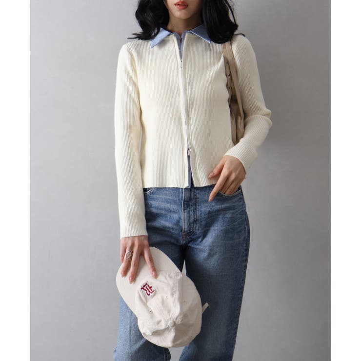 フェイクレイヤードジップカーディガン | SpRay | 詳細画像15 