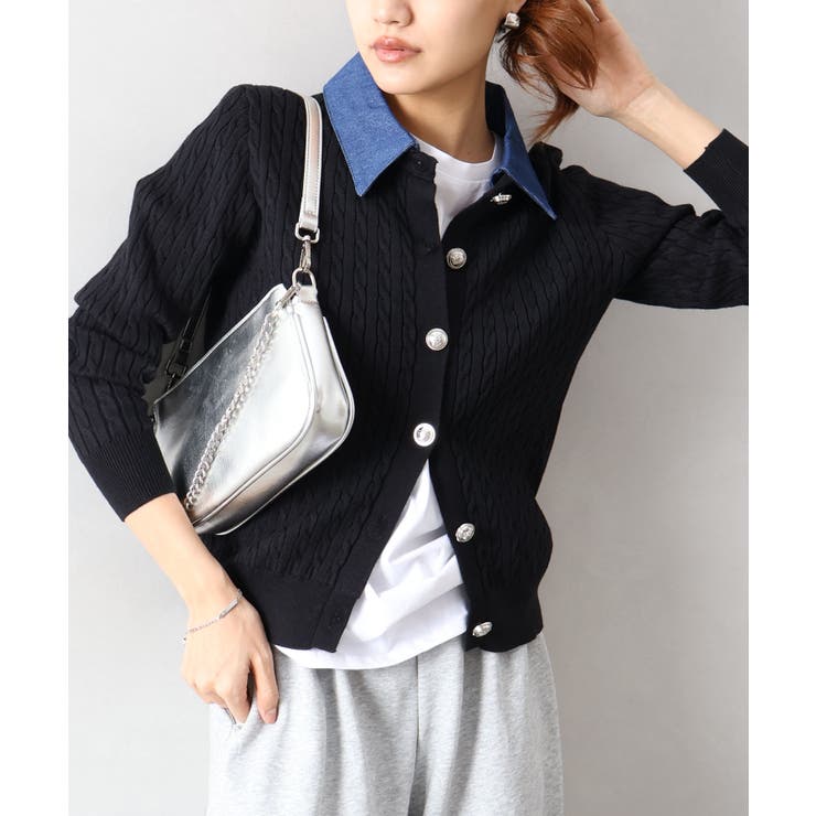 デニム切替ケーブルカーディガン | SpRay | 詳細画像41 