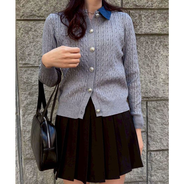 デニム切替ケーブルカーディガン | SpRay | 詳細画像46 