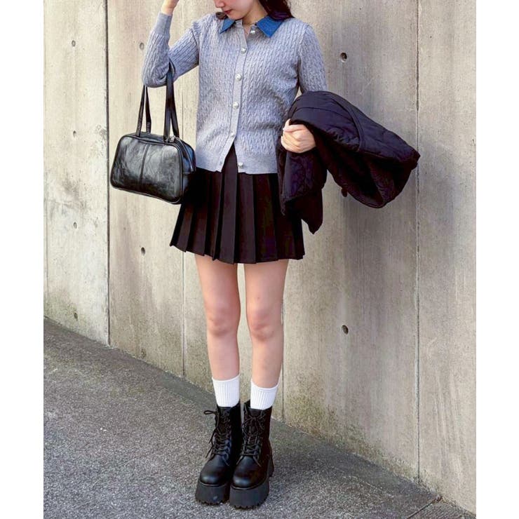 デニム切替ケーブルカーディガン | SpRay | 詳細画像47 