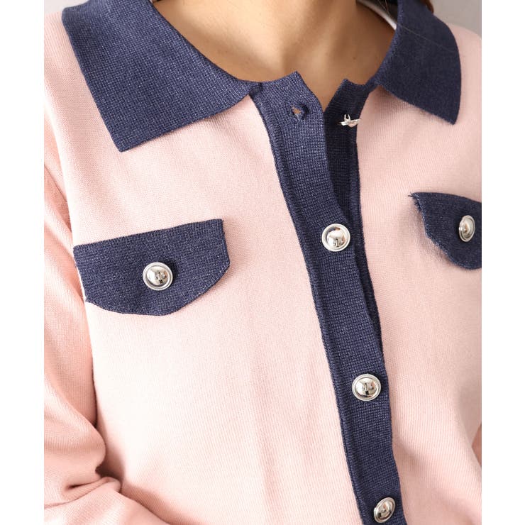 バイカラー衿付カーディガン | SpRay | 詳細画像13 