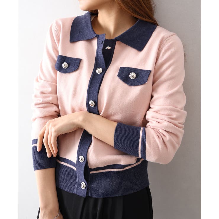 バイカラー衿付カーディガン | SpRay | 詳細画像17 