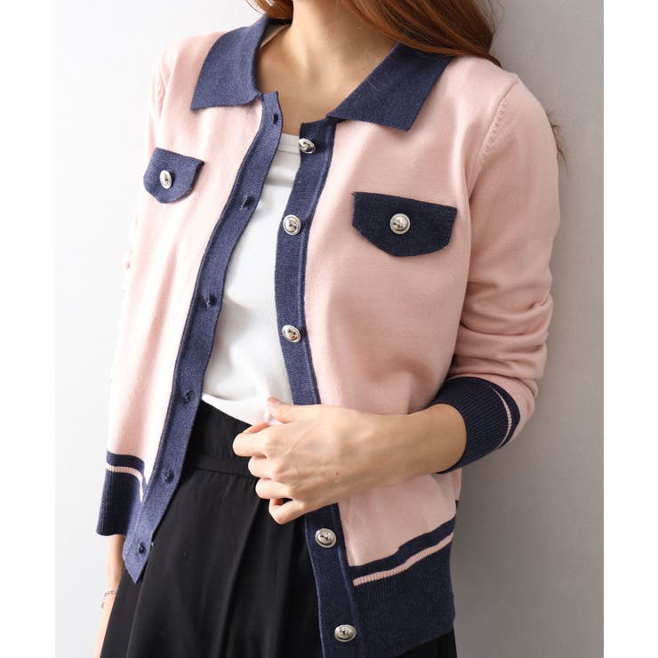 バイカラー衿付カーディガン | SpRay | 詳細画像19 