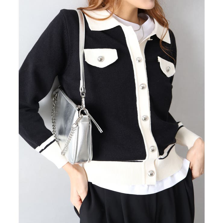 バイカラー衿付カーディガン | SpRay | 詳細画像21 