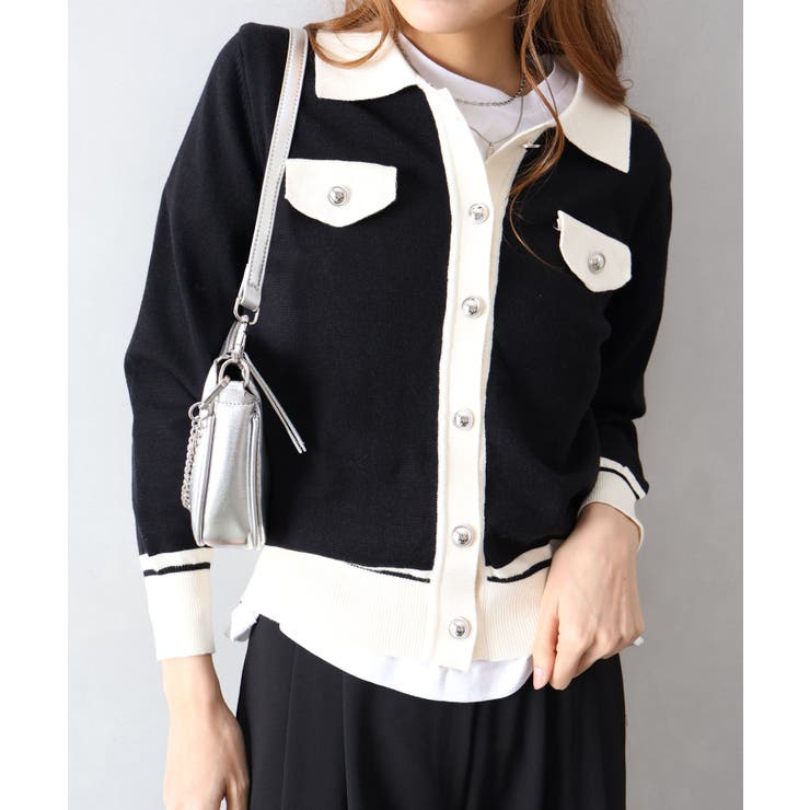 バイカラー衿付カーディガン | SpRay | 詳細画像22 