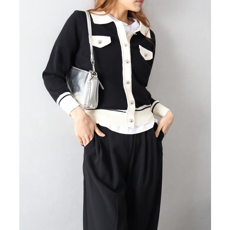 バイカラー衿付カーディガン | SpRay | 詳細画像23 