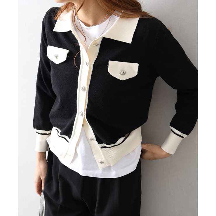 バイカラー衿付カーディガン | SpRay | 詳細画像26 