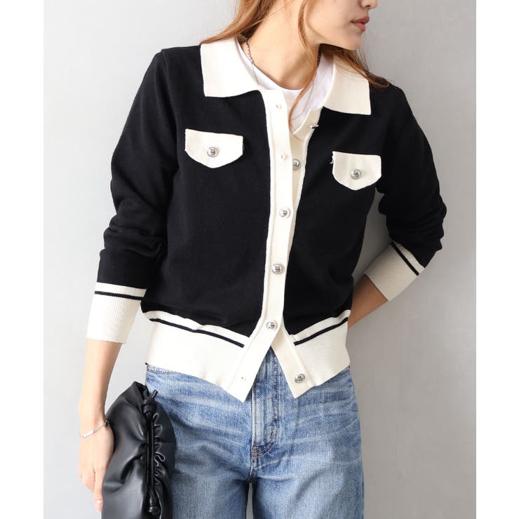 バイカラー衿付カーディガン | SpRay | 詳細画像30 