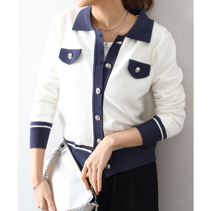 バイカラー衿付カーディガン | SpRay | 詳細画像36 