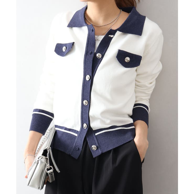 バイカラー衿付カーディガン | SpRay | 詳細画像37 