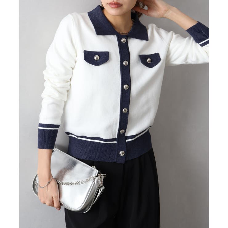 バイカラー衿付カーディガン | SpRay | 詳細画像38 